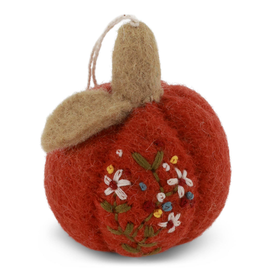 Rusty Orange Wool Pumpkin