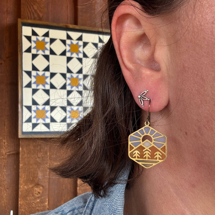Valley Stained Glass Resin Earrings