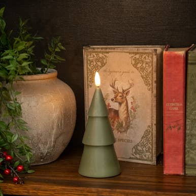 Green 3D Flame Tree Candle