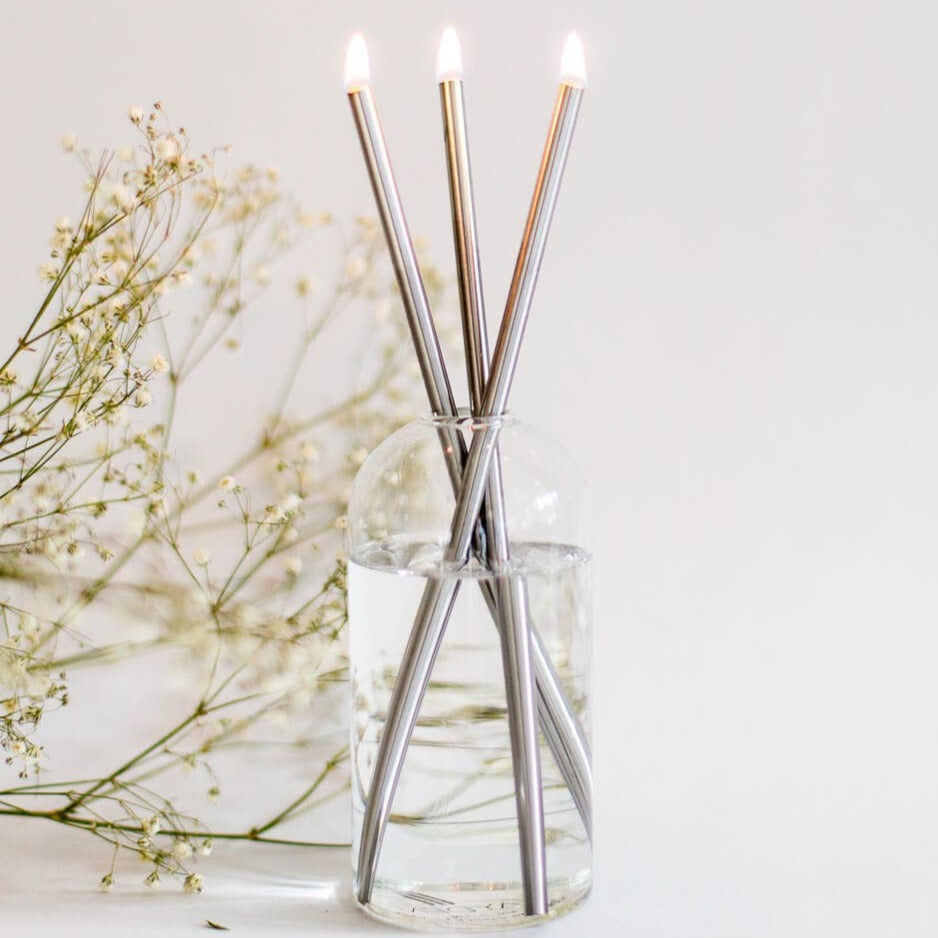 Silver Everlasting Candle Set - Merry Piglets