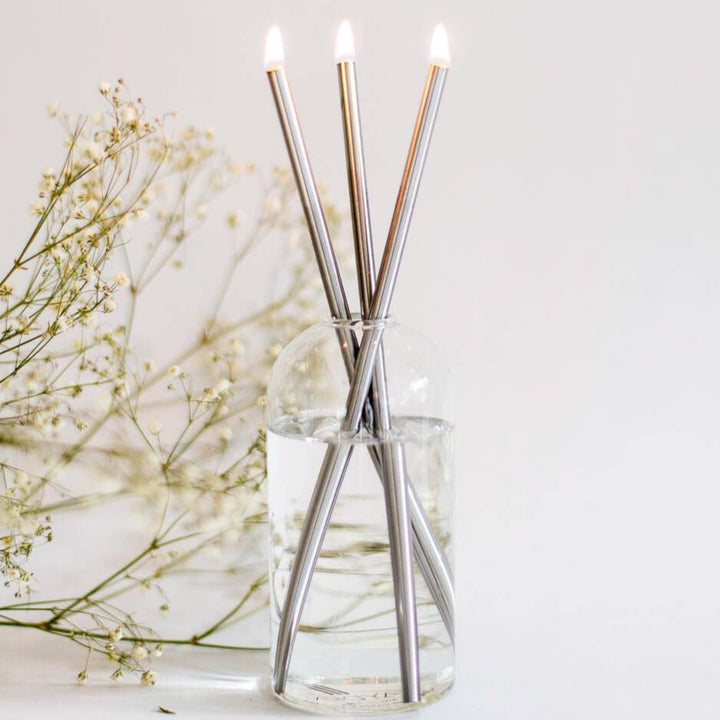 Silver Everlasting Candle Set - Merry Piglets