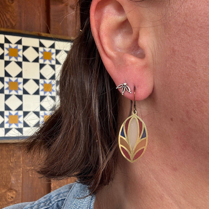 Mod Stained Glass Resin Earrings