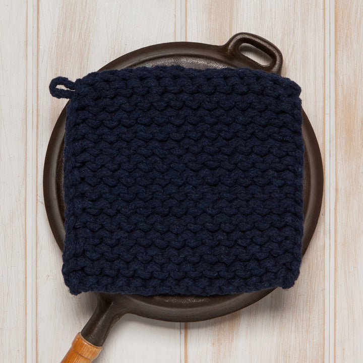 Midnight Blue Knit Potholder - Merry Piglets