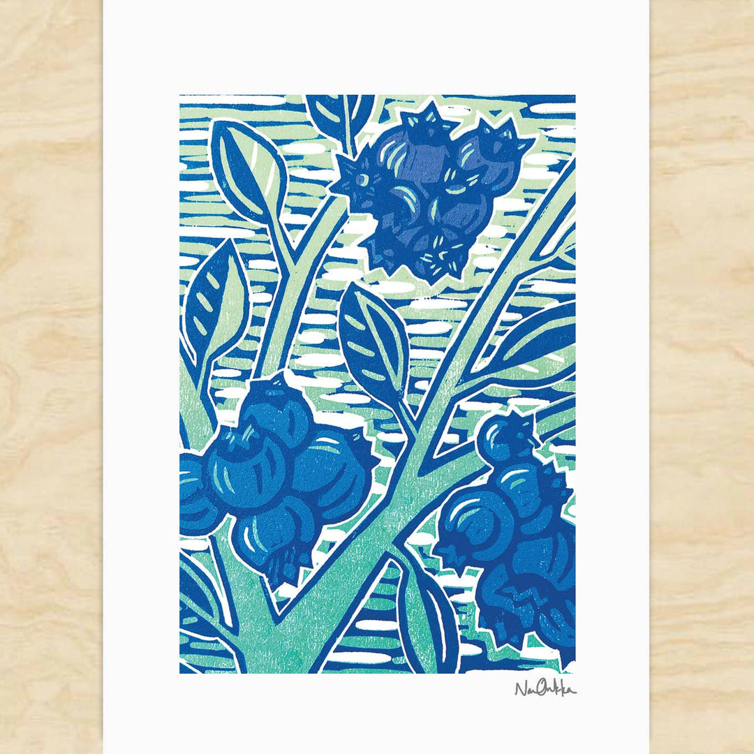 Blueberries Greeting Card - Merry Piglets