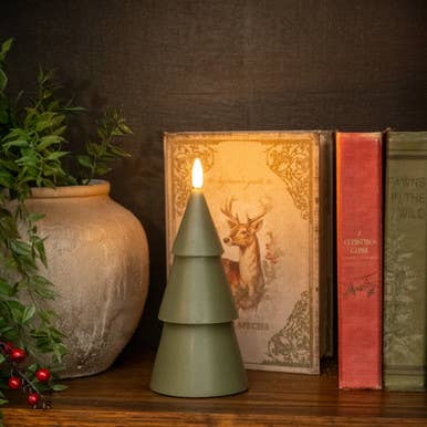Green 3D Flame Tree Candle