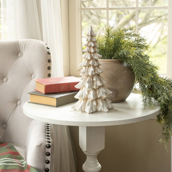 Gilttered Cream Tree - 12"