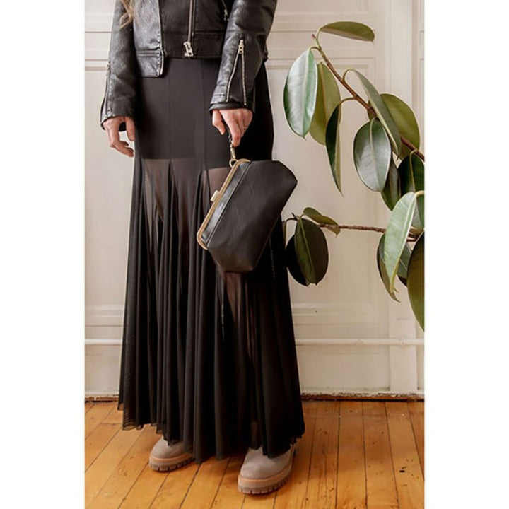Black Vivie Kisslock Crossbody Bag