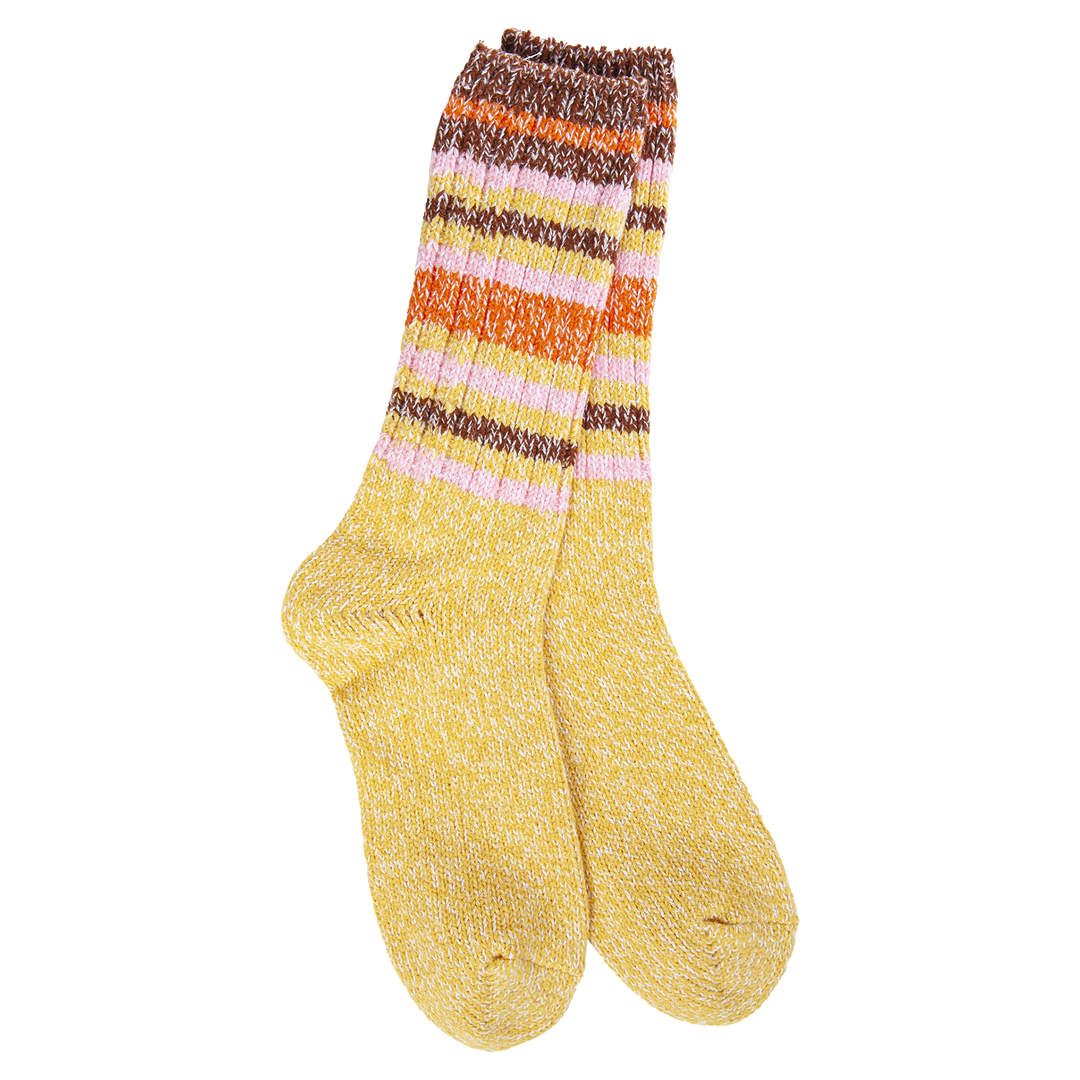 World's Softest Ragg Crew Socks - Honey Stripe