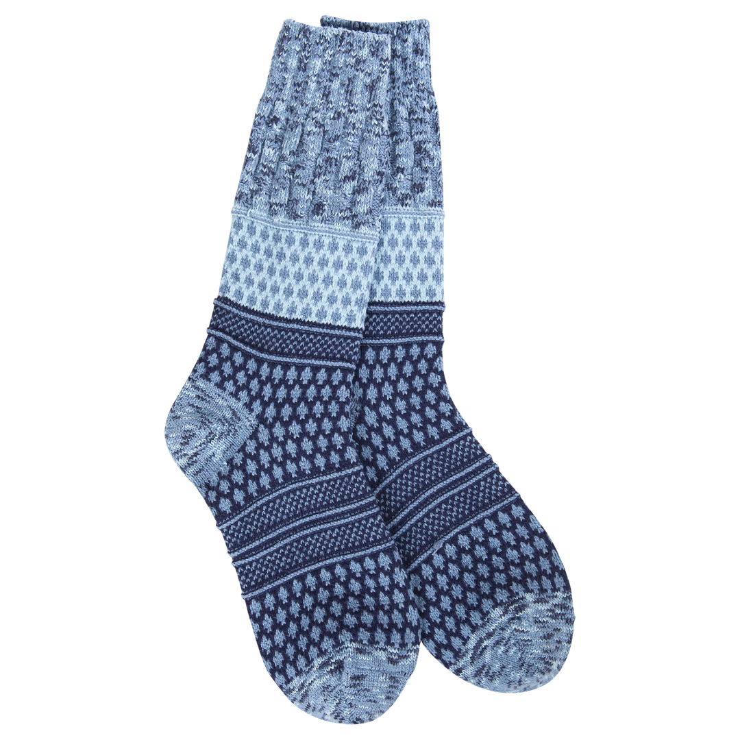 World's Softest Textured Crew Socks - Peacoat Multi