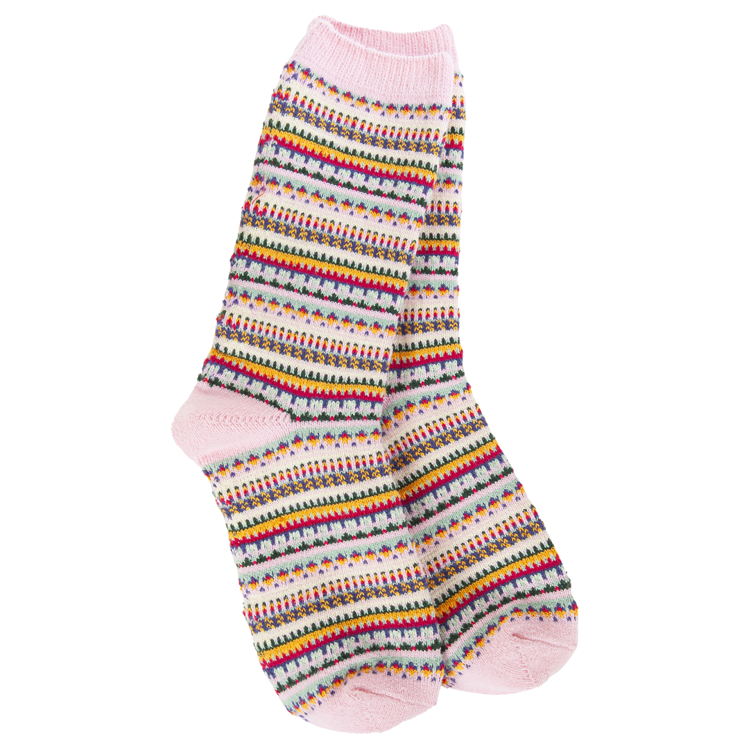 World's Softest Weekend Pink Stripe Socks