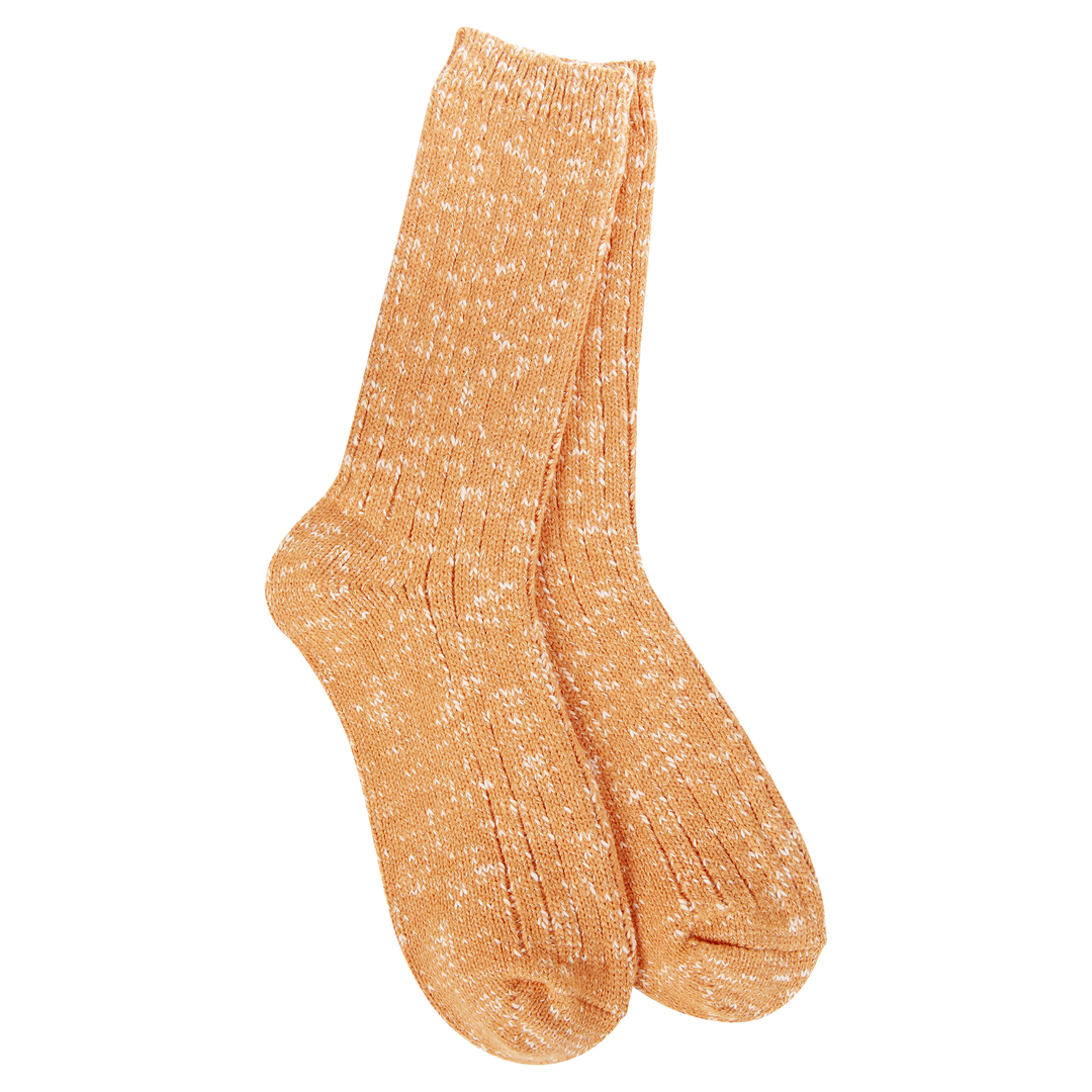 World's Softest Weekend Orange Crew Socks