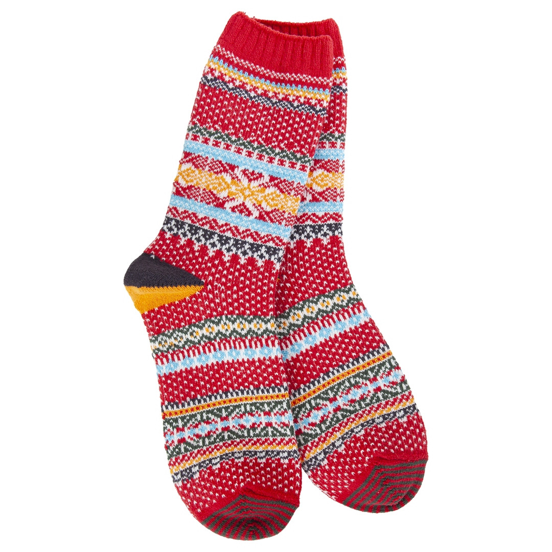 World's Softest Weekend RED Stripe Socks