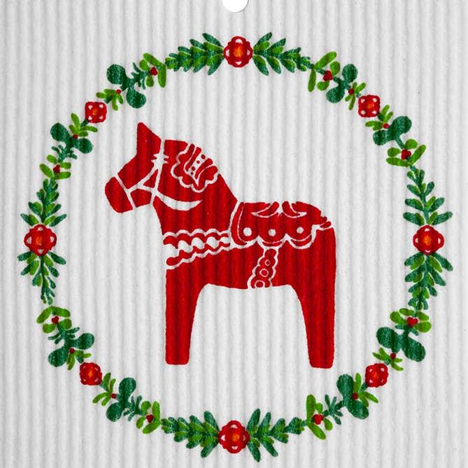 Dala Horse Swedish Dishcloth
