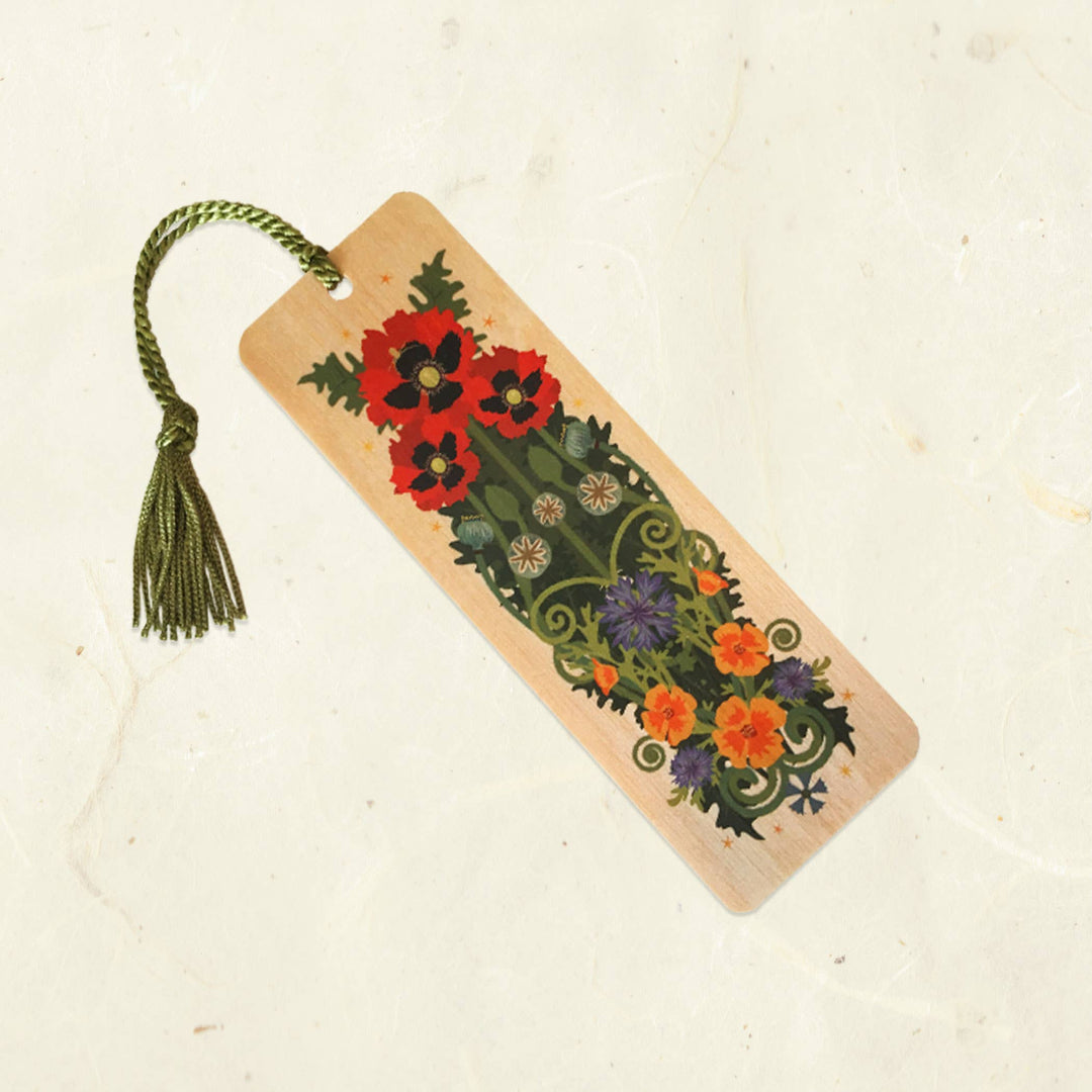 Poppy Spider Wood Bookmark