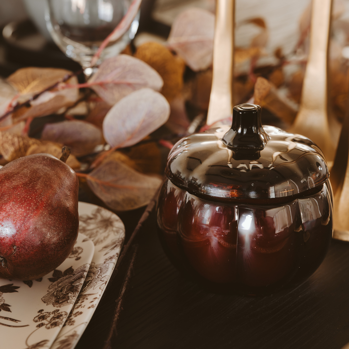 Hello Fall Pumpkin Amber Jar Candle