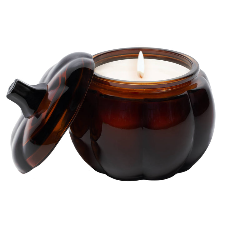Hello Fall Pumpkin Amber Jar Candle