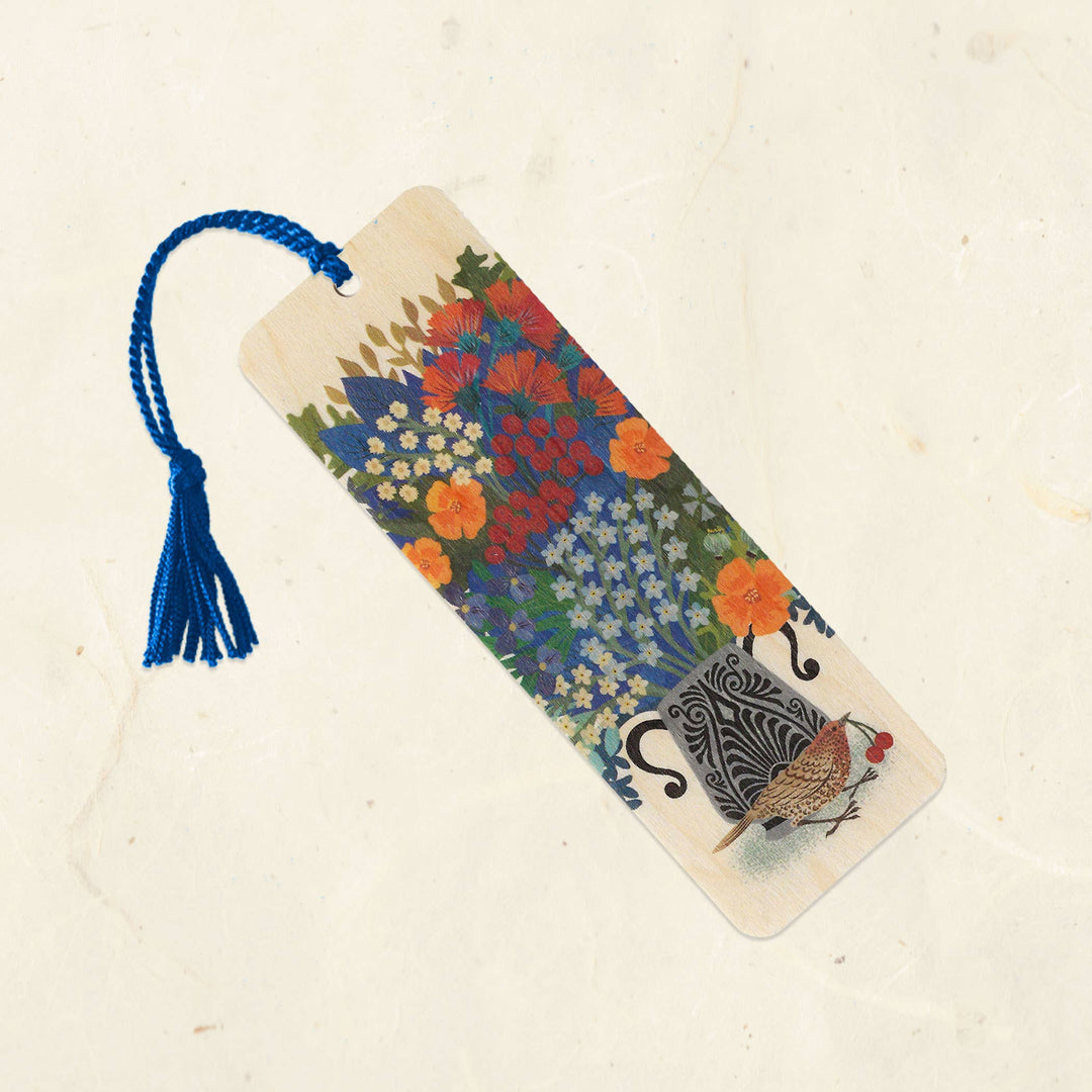 Berry Thief Wood Bookmark