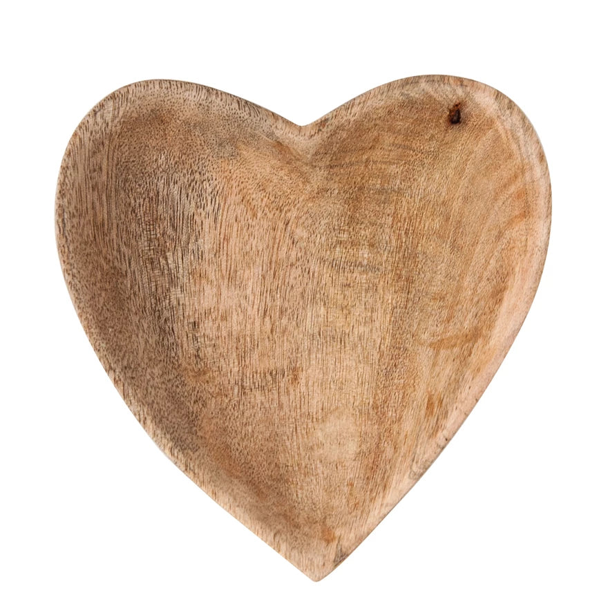 Wood Heart Shaped Bowl