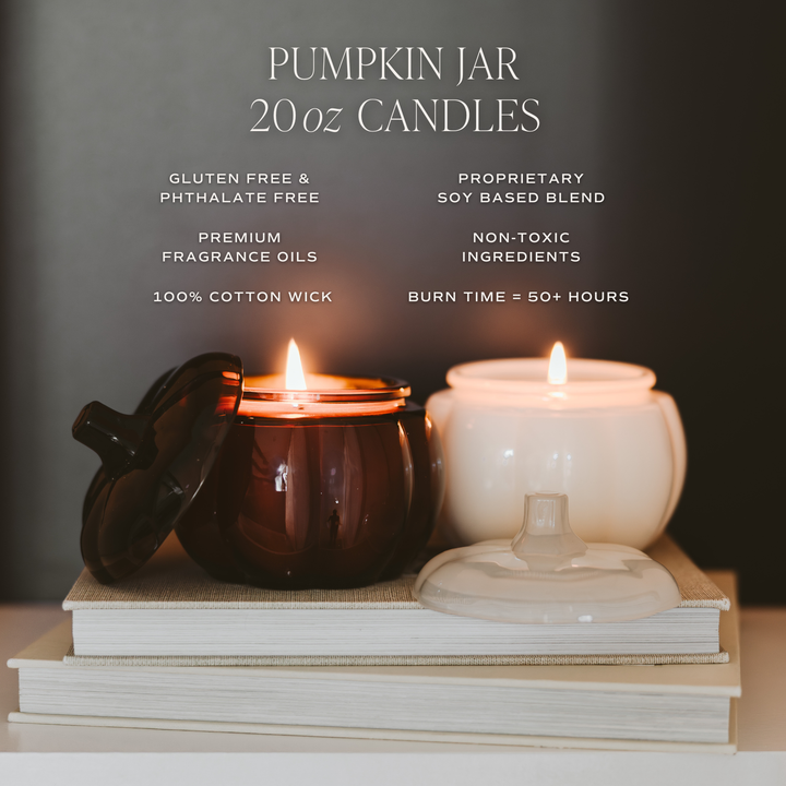 Hello Fall Pumpkin Amber Jar Candle
