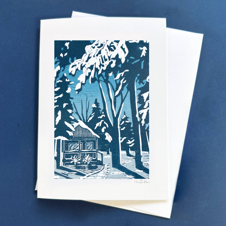 Winter Cabin Greeting Card
