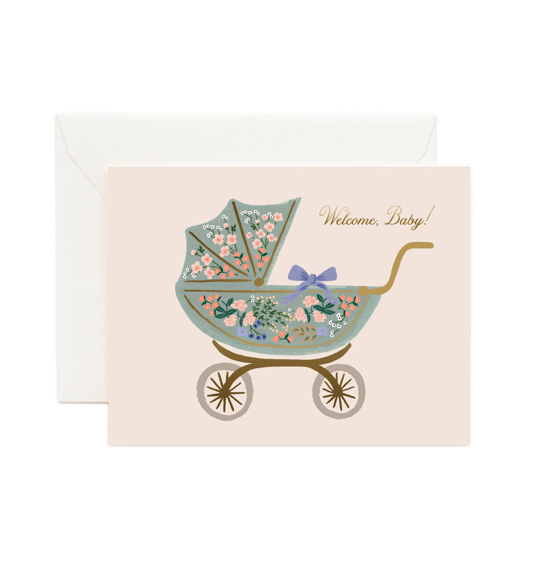 Floral Pram Greeting Card