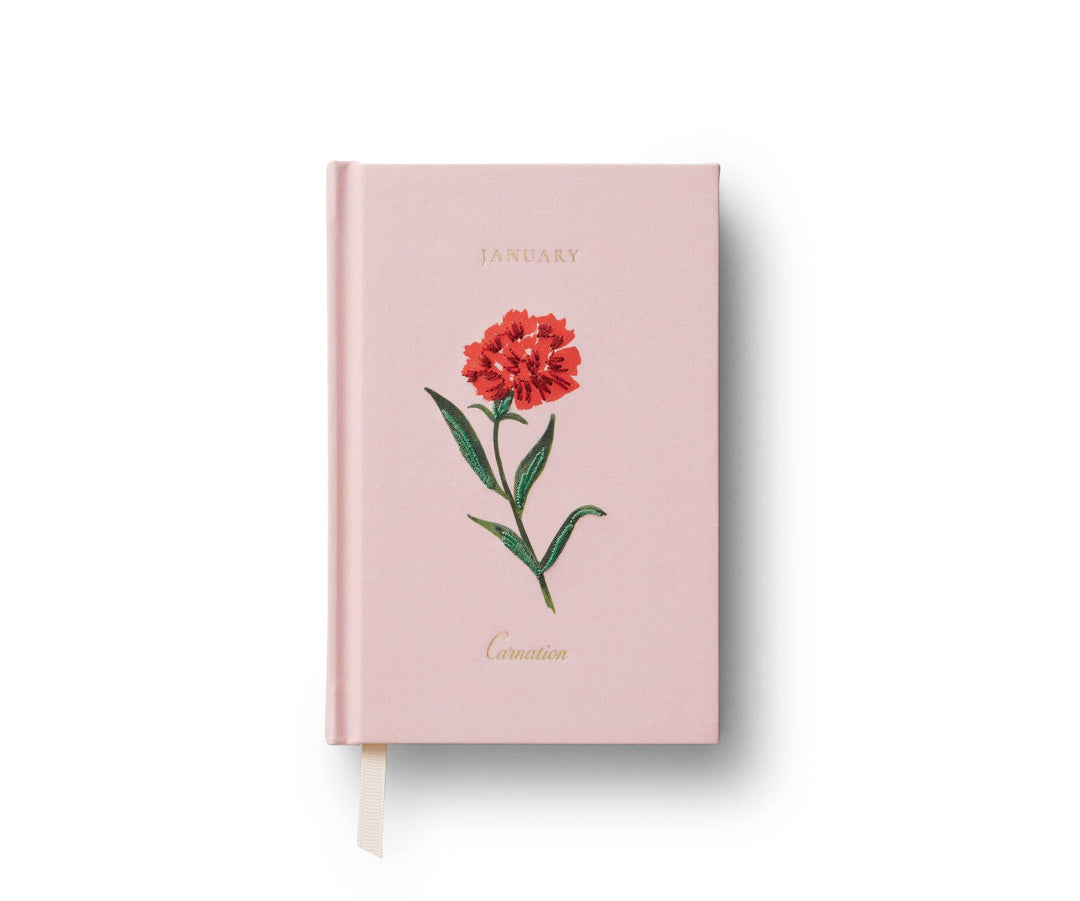 Birth Month Mini Embroidered Journal - January