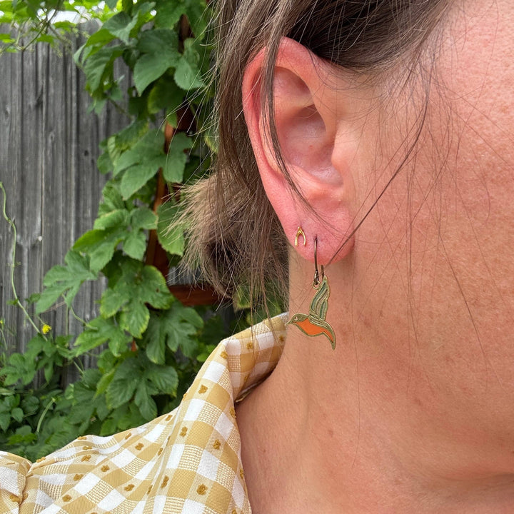 Hummingbird Stained Glass Resin Earrings