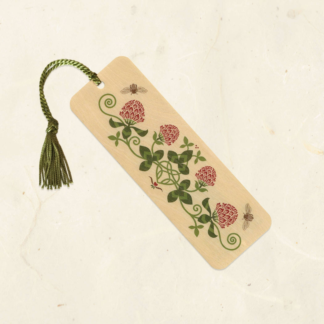 Red Clover Wood Bookmark