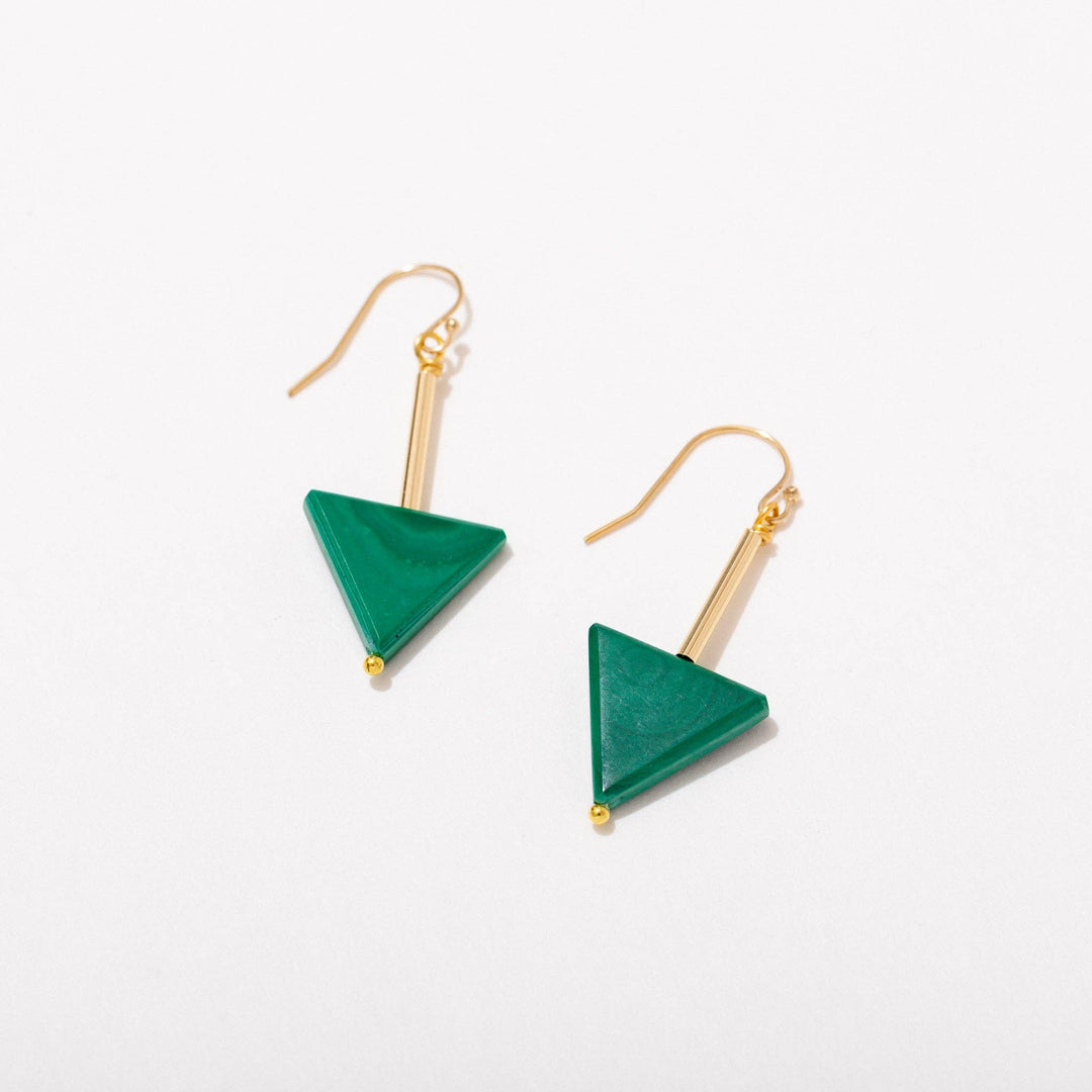 Malachite Drop Gemstone Earrings