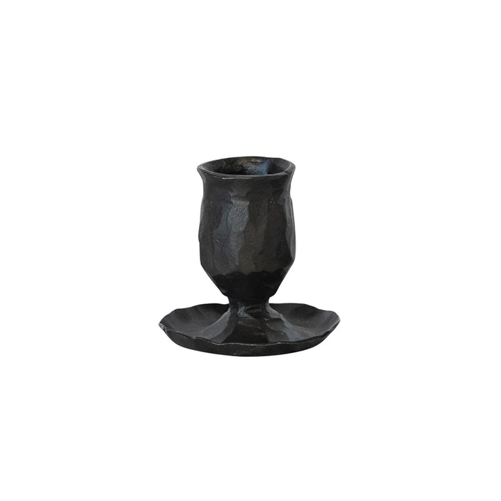 Short Black Cast Iron Taper Holder