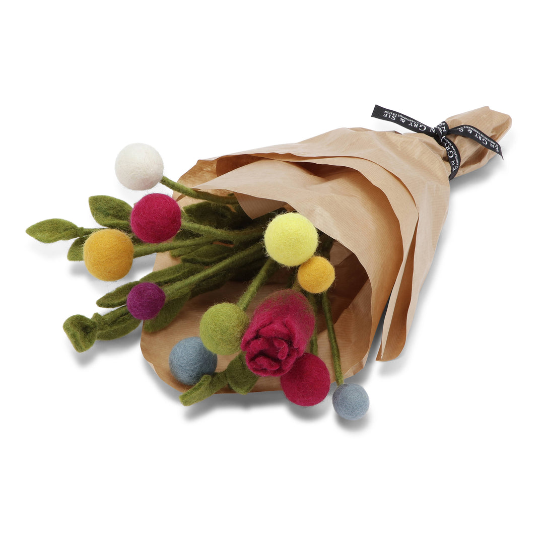 Colorful Wool Flower Bouquet