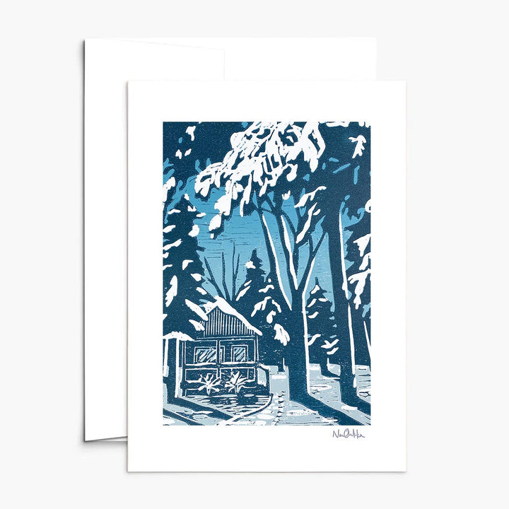 Winter Cabin Greeting Card