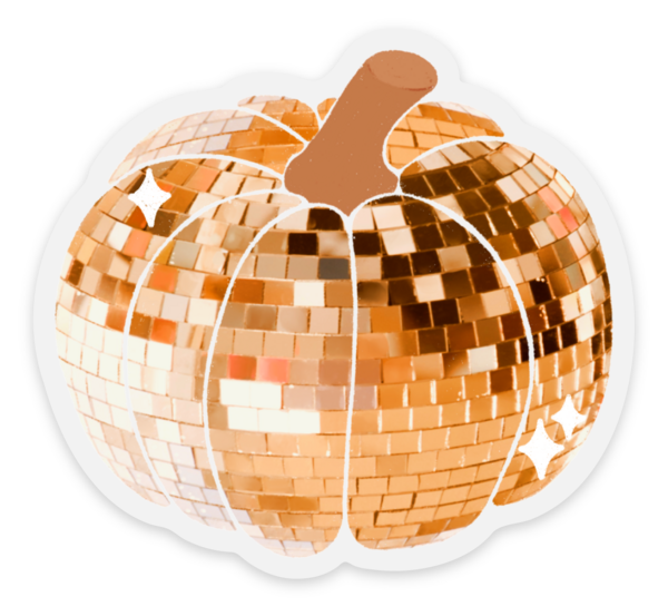 Clear Disco Ball Pumpkin Sticker