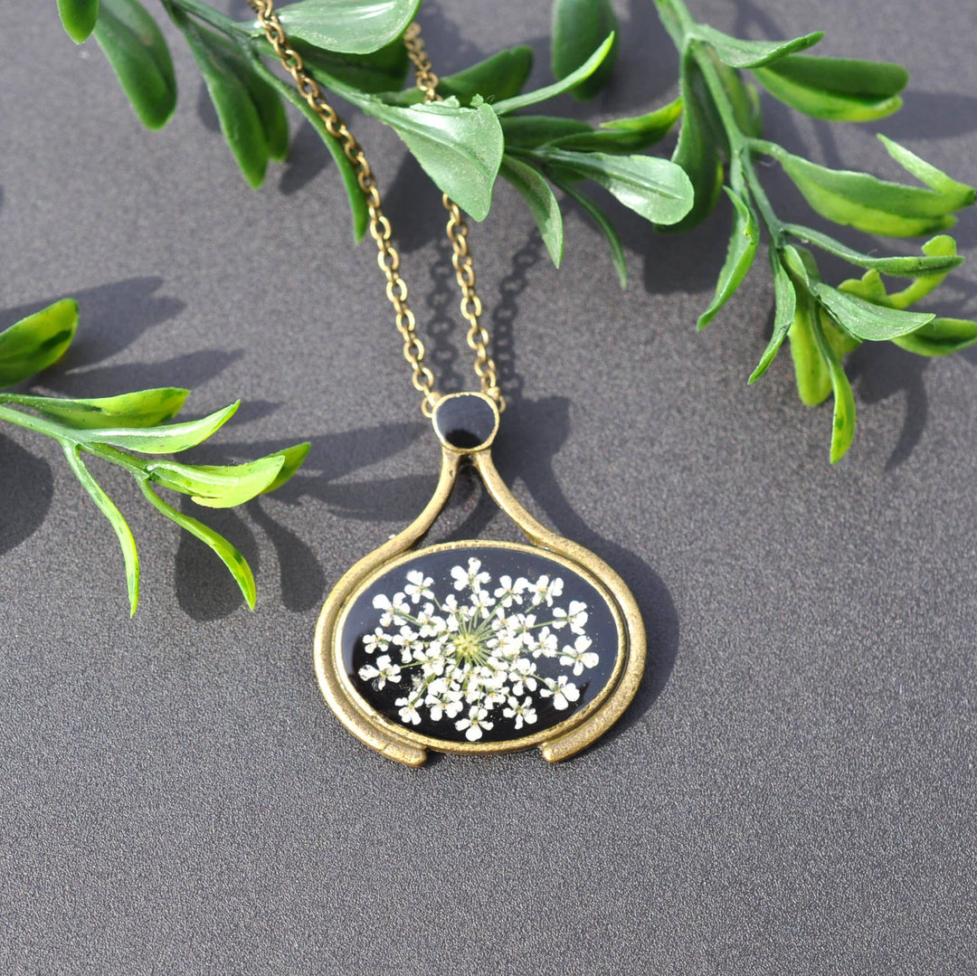 Pressed Flower Ornate Necklace