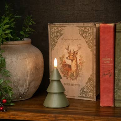Green 3D Flame Tree Candle