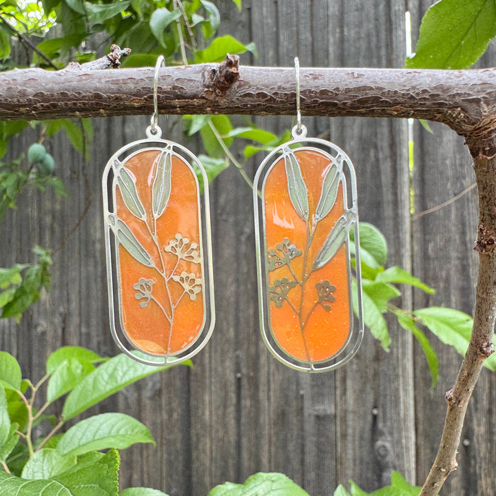 Allium Stained Glass Resin Earrings