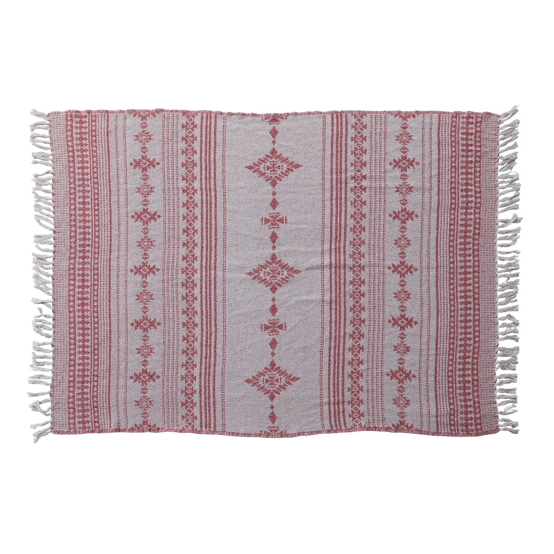 Red & Cream Fair Isle Throw