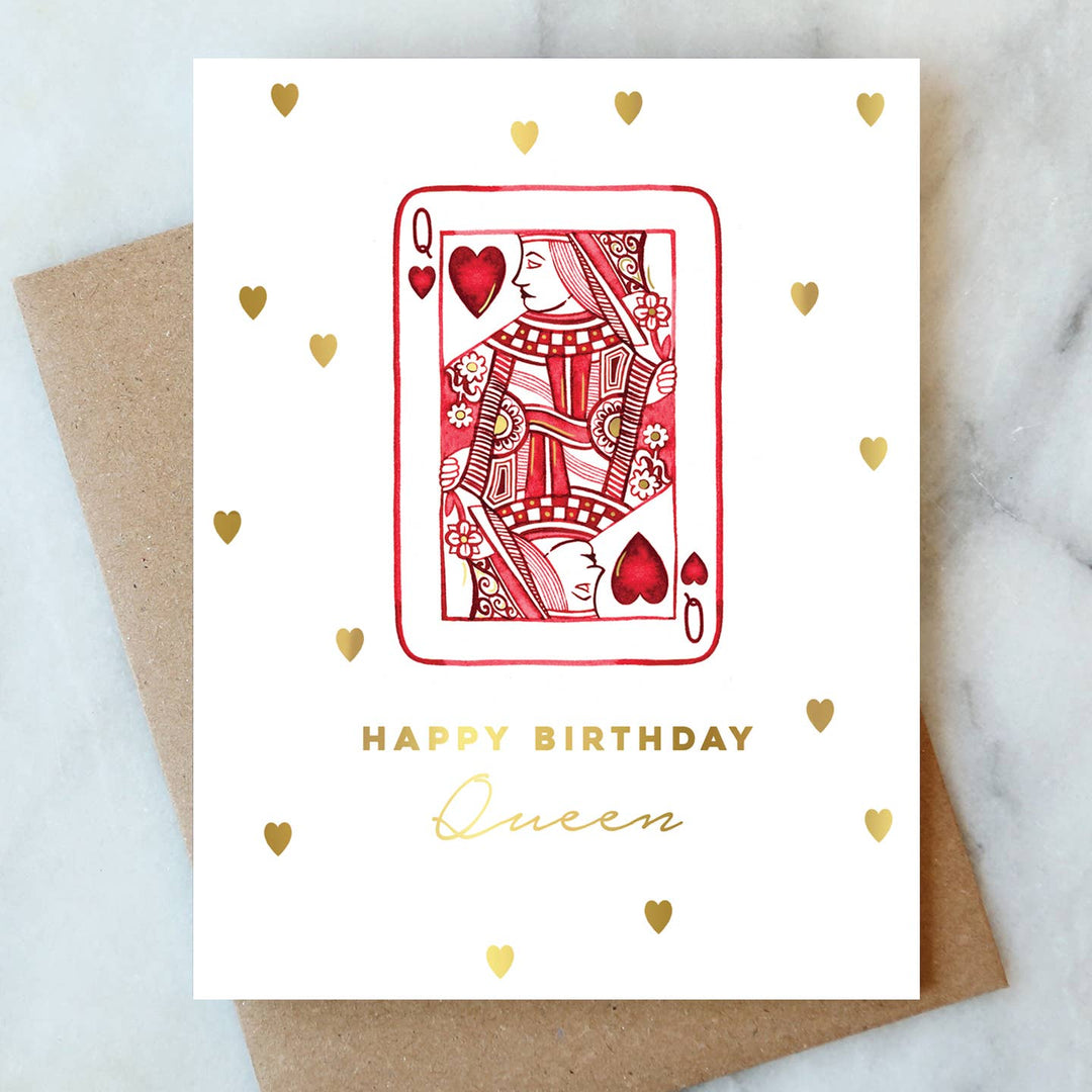 Queen of Hearts Birthday Card - Merry Piglets