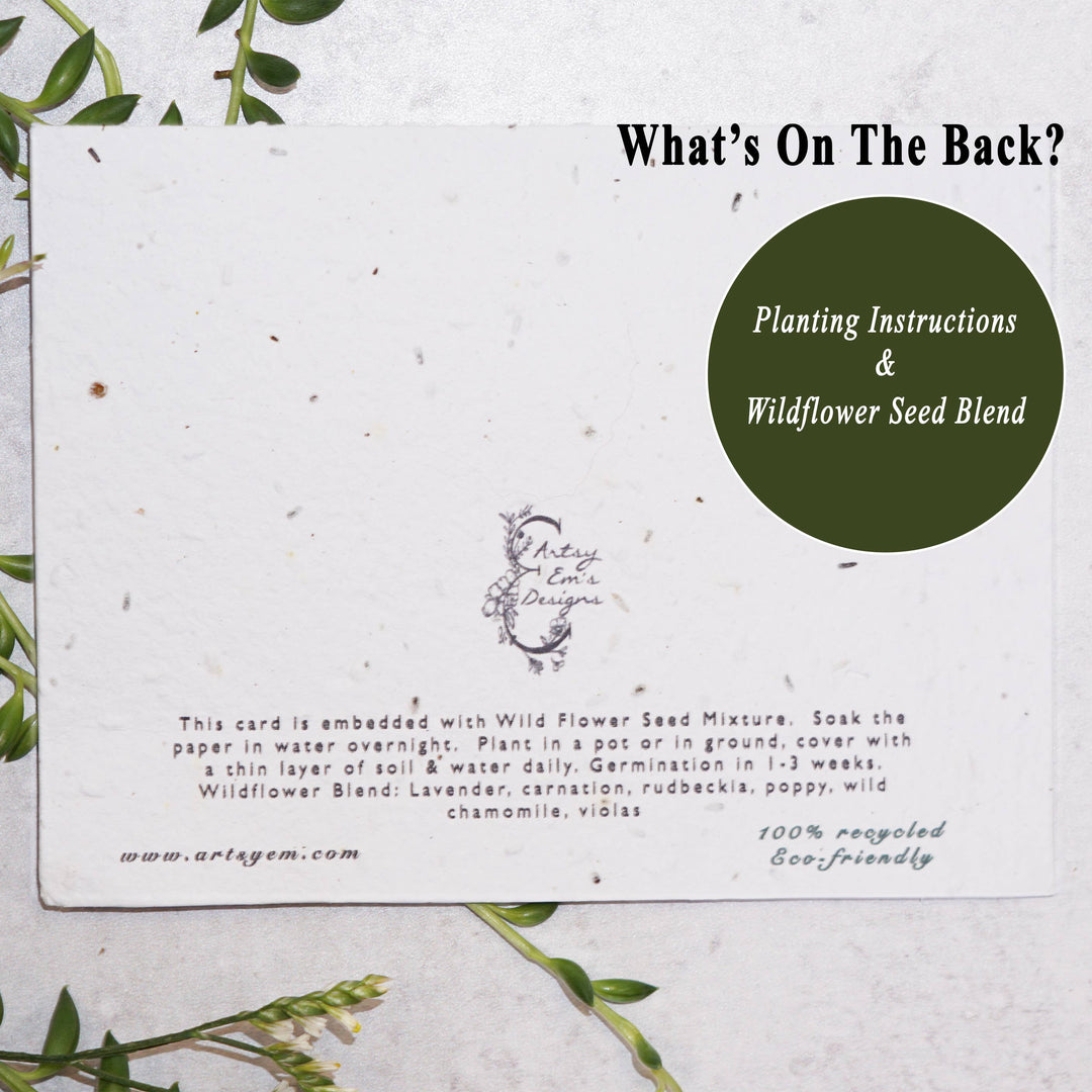 Plantable Thank you Evergreen Wildflower Greeting Card
