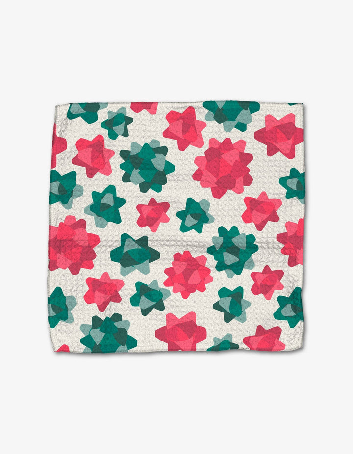 Christmas Bows Geometry Dishcloth Set