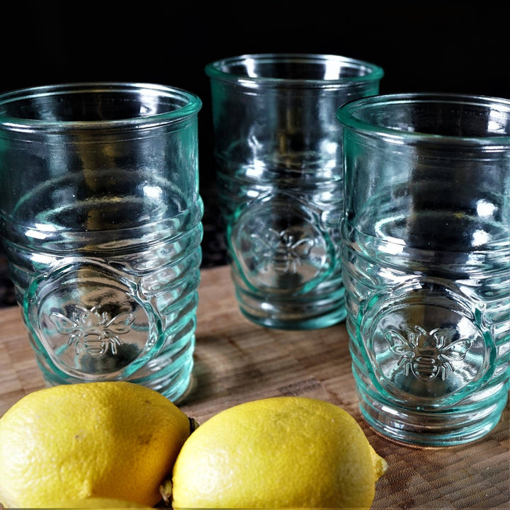 Bee Embossed Glass Tumbler