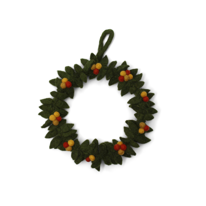 Autumn Wool Wreath with Berries