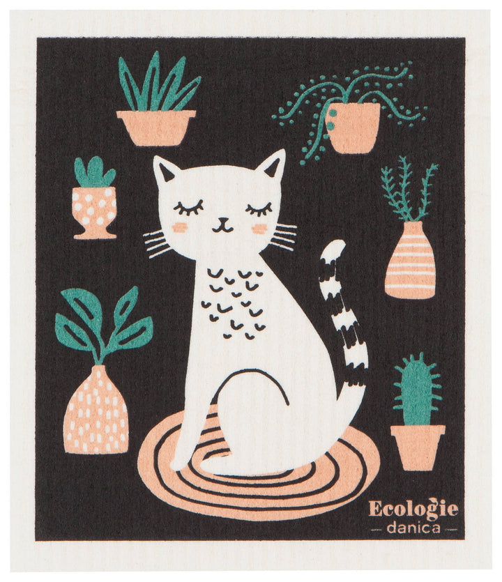 Cat Nap Swedish Dishcloth