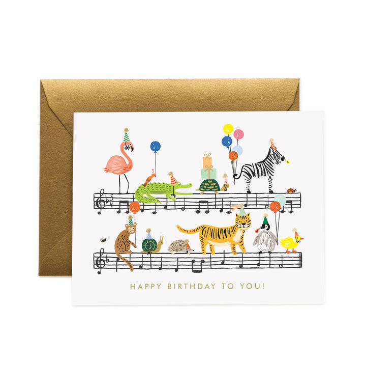 Happy Birthday Song Greeting Card - Merry Piglets