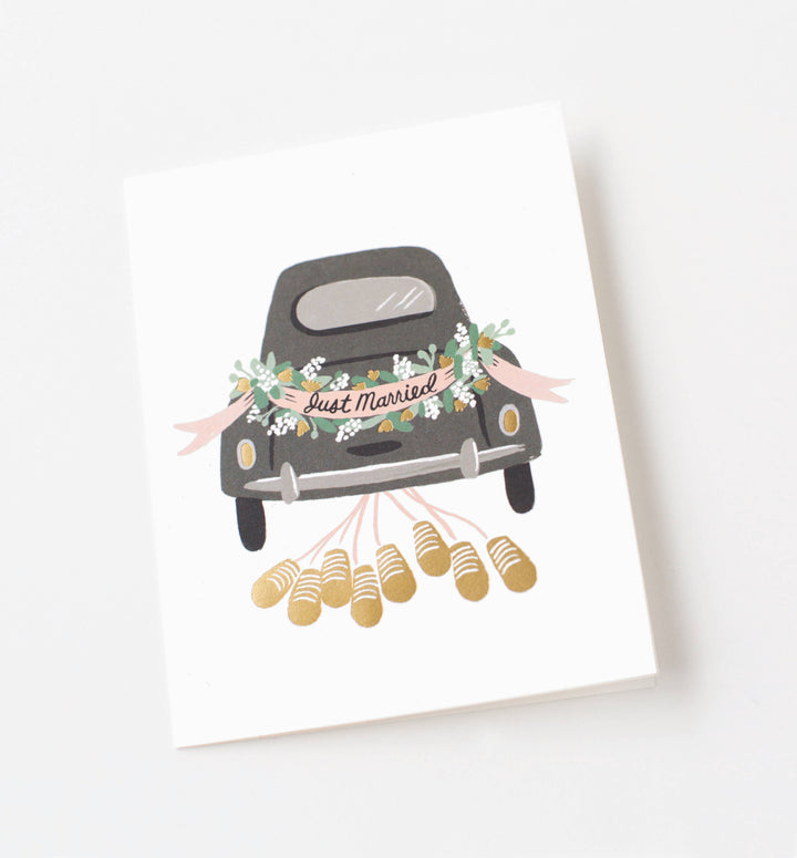 Just Married Getaway Greeting Card