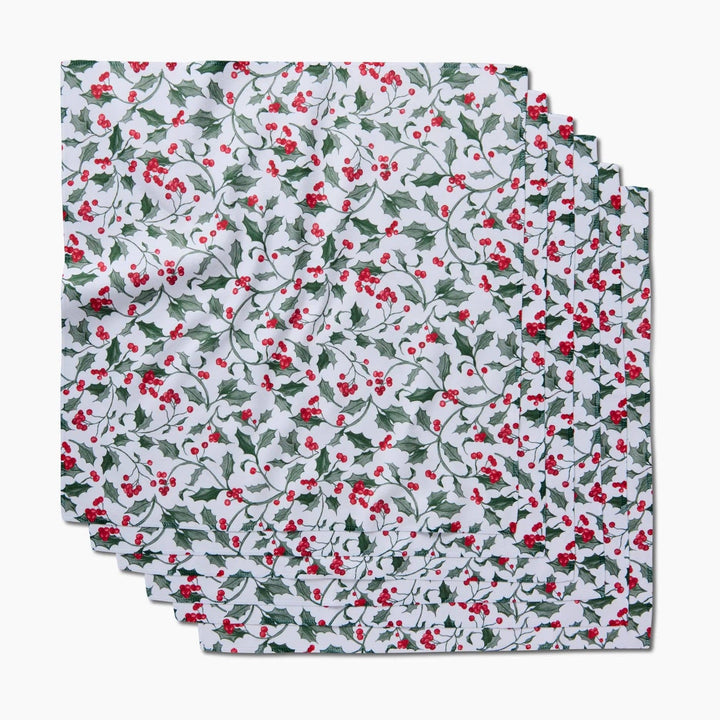 Christmas Holly Geometry Dinner Napkin Set