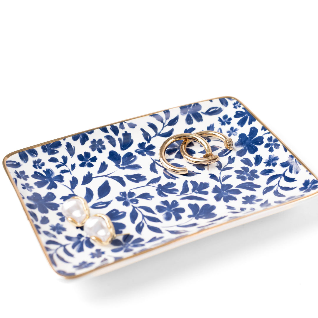 Porcelain Floral Trinket Dish