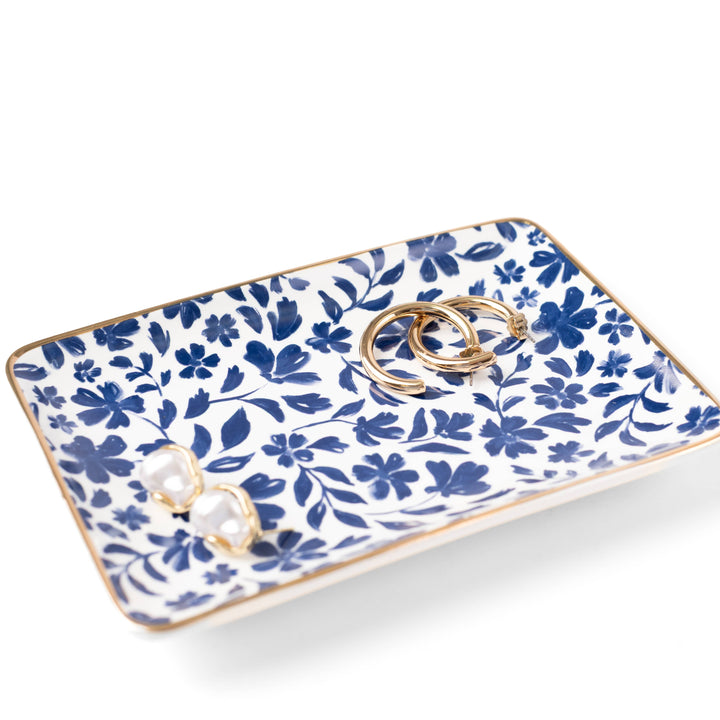 Porcelain Floral Trinket Dish