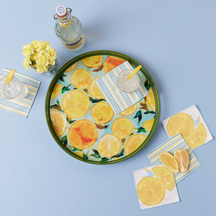 Lemon Slices Round Serving Tray