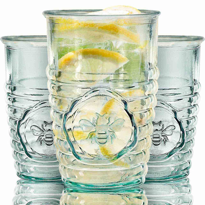 Bee Embossed Glass Tumbler